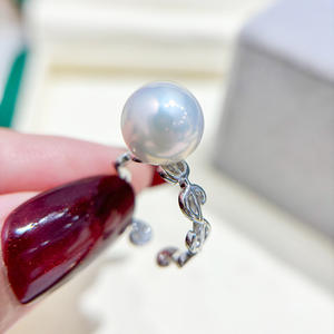 Base para Anillo de Perlas DIY de Plata S925, Joyería de Moda con Cuentas Redondas de 9-13 mm, Accesorios 10457 - Product Image 4