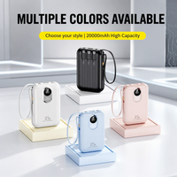 Mini Power Bank 10000mAh PD 22.5W Charge Rapide Portable avec 4 Câbles Intégrés et 2 Lampes Torches LED avec Affichage LED