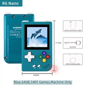 Pour Anbernic RG Nano Portable Mini <span class=keywords><strong>Console</strong></span> de jeu portable rétro système Linux petites Consoles vidéo ajustement porte-clés de poche pour les jeux - Product Image 5