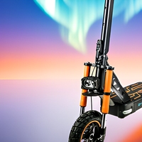 Trottinette électrique pliable 10 pouces tout-terrain avec suspension avant inversée, longue autonomie, pour adulte