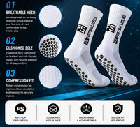 Chaussettes de football mi-mollet personnalisées pour hommes, antidérapantes, avec coussinets, pour l'entraînement, en coton, avec logo personnalisé, antidérapantes et adhérentes