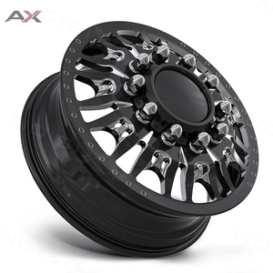 Jantes DRW forgées sur mesure 22 24 26 28 pouces 8x200 10x225 10x285 Noir brillant fraisé pour Ford F350 F450 Ram 3500 4500 DRW - Product Image 1