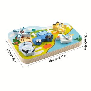 กระดานปริศนาไม้รูปทรงน็อตและสกรู ของเล่นเสริมพัฒนาการเด็กเล็ก ฝึกทักษะการใช้มืออย่างละเอียด เหมาะสำหรับเด็กอายุ 2 ปีขึ้นไป - Product Image 5