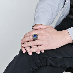 Anillo de la Marca US Marine Corps Eagle para Hombre, de Acero de Titanio con Piedra Preciosa, Anillo para el Dedo Índice, Bisel Negro, Rojo, Azul, Verde, Joyería de Regalo - Product Image 2