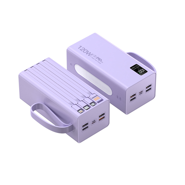 Wholesale Bulk Semi-Solid Power Bank 50000mAh Portable Charger with Built-in Cable for Outdoor Camping power banks