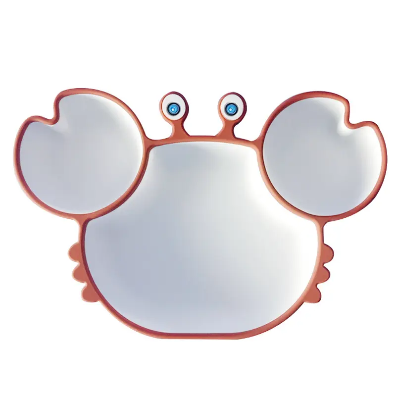 Siège d'alimentation personnalisé en forme d'animal crabe pour bébé Assiette à manger sans bap en silicone Assiette pour enfants Bol de vaisselle pour bébé