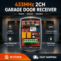 SMG -8112 AC85-250v Tuya Wifi Commutateur de télécommande intelligent Universel 433MHz Récepteur de porte de garage Module de relais 2CH