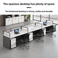 Ensemble de chaises de bureau en gros pour employés avec panneau espace de travail pour employés Style bois moderne quatre-six personnes cloison de bureau