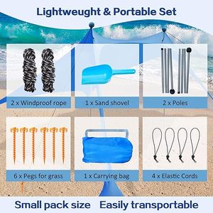 Tienda de playa de bajo precio <span class=keywords><strong>Camping</strong></span> Sun Shelter UPF50 + Toldo de playa de sombra al aire libre para viajes de <span class=keywords><strong>Camping</strong></span> Pesca Patio trasero Diversión o Picnics - Product Image 5