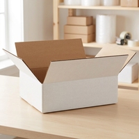 Boîtes en carton ondulé blanc personnalisées multi-tailles avec logo, cartons d'emballage en papier kraft pour la livraison de vêtements et de cosmétiques en e-commerce