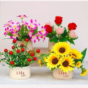 Hecho a mano Simple plástico biónico planta verde maceta <span class=keywords><strong>de</strong></span> <span class=keywords><strong>flores</strong></span> artificiales para sala <span class=keywords><strong>de</strong></span> estar muebles decoración <span class=keywords><strong>balcón</strong></span> ornamento al por mayor - Product Image 2