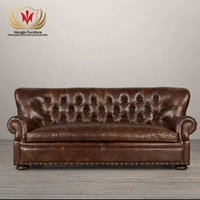 HJ HOME Fauteuil Chesterfield Aviateur Rétro, Style Industriel Classique, pour Salon, Hôtel, Bar, Fauteuil d'appoint individuel