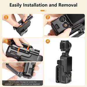 Amazear Trọng lượng nhẹ hợp kim nhôm đứng cho Osmo Túi 3 có thể điều chỉnh từ gắn kết ổn định khung cơ sở kẹp hút trường hợp - Product Image 2