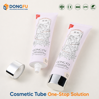 Tube cosmétique ovale mat personnalisé en PE souple de 50 ml avec bouchon argenté, couleur et logo personnalisés, pour sérum, lotion, crème et soins de la peau