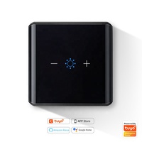 Tuya WiFi sentuh tombol redup, aplikasi kehidupan pintar pengontrol kecerahan lampu LED kontrol pengatur waktu suara standar UK/EU Max 10A saat ini