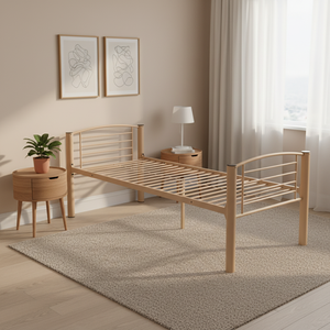 Lit simple robuste en métal pour dortoirs scolaires, abris d'urgence et auberges, certifié ISO - Product Image 1