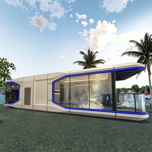 Casa di lusso moderna della capsula dello spazio che caratterizza la casa prefabbricata del contenitore di 2 camere da letto e la struttura d'acciaio per il negozio o <span class=keywords><strong>l</strong></span>'uso vivente - Product Image 1