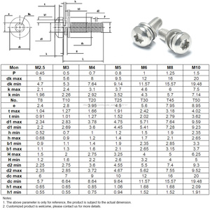 18-8 En Acier inoxydable Assemblé <span class=keywords><strong>Torx</strong></span> Avec Vis d'assemblage à Rondelle - Product Image 4