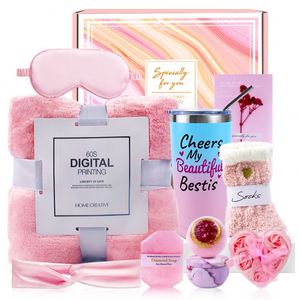 Xiangpin - Juego de Regalo para Mujer para el Día de San Valentín, Caja de Regalo para el Cuidado Personal y Spa, Manta Suave, Vaso Térmico, Regalo de Cumpleaños, Recuerdo para Mejorar Pronto - Product Image 1