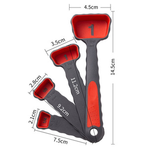 Juego de 4 Cucharas Medidoras de Plástico de Colores con Escala, Cucharas Medidoras Plegables Combinadas - Product Image 1