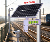 Sistema de Energía Solar Compatible con Hikvision Dahua, Panel Monocristalino de 40W-240W, Batería de Litio de 20Ah 222WH, Salida de CC de 12V 24V 48V, Kit de Energía Solar