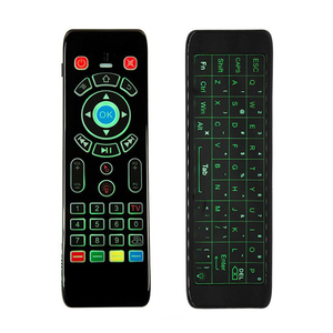 Souris volante 2,4G tactile intégrale avec gyroscope, clavier à apprentissage IR, rétroéclairage 7 couleurs, télécommande Air Mouse pour Smart TV, Android Box, PC - Product Image 1