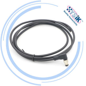 Kabel Molded IP67 dengan Konektor M8 3 4 5 Pin Female Sudut Lurus, Kabel PUR PVC - Product Image 2