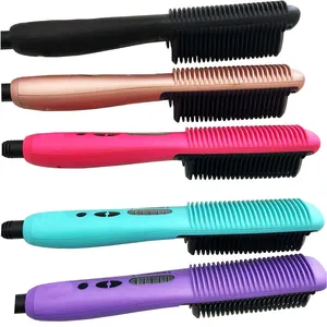 Smoothing Comb Heated Electric Scalp Massager Hair Straightener Brush Hot Comb