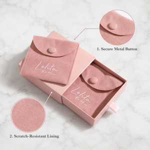 Caja de Joyería de Papel Rígido Rosa con Logotipo Personalizado, Empaque de Lujo con Cajón y Bolsa de Microfibra para Pulseras - Product Image 3