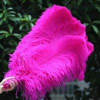 Plumes d'autruche vertes brutes de 60-65 cm en gros pour la décoration de fêtes, mariages, scènes et carnavals