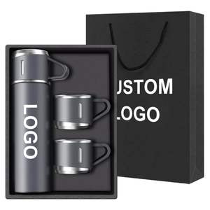 Custom Logo Premium Double Wall Vacuum Insulated Stainless Steel Gift <b>Tumbler</b> Set 1 <b>Tumbler</b> + 2 <b>Cups</b> 6-12 Hours Hot/Cold - Product Image 1