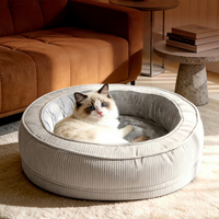 ULTRUST Nid rond pour chat amovible et lavable, chaleur hivernale, pour chiens et chats, lit pour animaux de compagnie toutes saisons