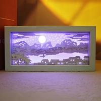 Lanternes et boîtes lumineuses en bois 3D de haute qualité, conçues sur mesure, décoration de Noël, rechargeables, télécommande.