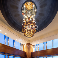 ANNO Grand Lustre Suspendu Or Personnalisé Luxe Hôtel Lobby Globe Pendentif Lustre