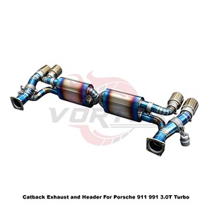 Vortex Lightweight Burnt Titanium Full Exhaust Manifold <b>Kit</b> For Porsche 911 991 3.0T Turbo Track Racing - Product Image 4