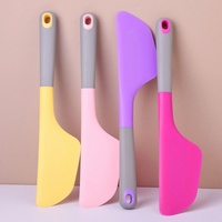 Spatule en silicone monobloc, couteau à pain et spatule, grande spatule pour mélanger les salades, la pâtisserie, le beurre, la crème et les gâteaux