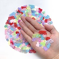 Frohe Ostern Konfetti Ostern Kaninchen Ei Huhn Form Glitter Metallic Folie Tisch streut Konfetti für Oster dekorationen