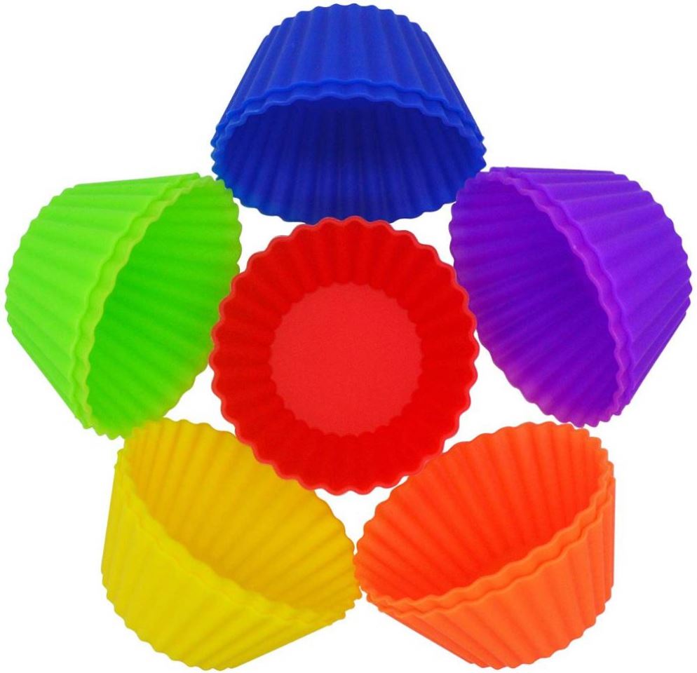 24 Pirottini Per Muffin In Silicone Pastello, Antiaderenti, Riutilizzabili - Diametro Base 4,5cm, Altezza 3,3cm - Per Dolci E Ciambelline