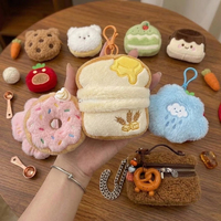 Porte-monnaie en peluche personnalisé avec logo, motif chien ou capybara, porte-clés, breloque de sac, mini rangement pour écouteurs, cadeau mignon pour filles et enfants