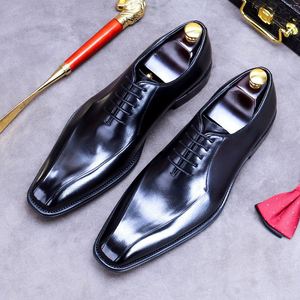 Chaussures en cuir véritable pour hommes, design tendance, chaussures de ville faites à la main de haute qualité - Chaussures Oxford formelles pour hommes - Product Image 4