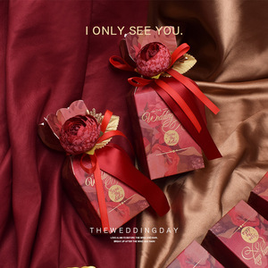 CSMD fabricantes chinos <span class=keywords><strong>pequeña</strong></span> dimensión al por mayor Yiwu proveedor <span class=keywords><strong>precio</strong></span> barato color rojo recuerdos favores <span class=keywords><strong>caja</strong></span> para invitados a la boda - Product Image 2