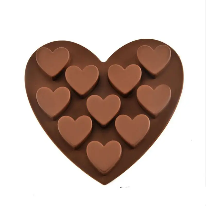 คริสต์มาสเกรดอาหารออกแบบแม่พิมพ์สบู่รูปหัวใจตกแต่งขนมช็อคโกแลตบาร์แม่พิมพ์เค้กซิลิโคน