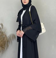Abaya ouverte traditionnelle de Dubaï à manches longues manteau modeste pour femme léger et respirant pour un usage quotidien