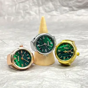 Ring Watch Mini Green Watch Creative Ring Movement Fashion Accessories Alloy Finger Watch Manufacturers Valentine's Day Gift