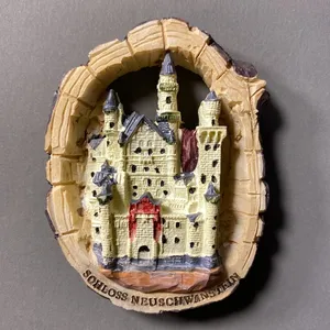 Magnet kulkas tiga dimensi berwarna Resin peringatan wisata istana Neuschwanstein Jerman