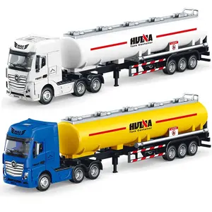 Huina 1 50 Scale Diecast Semi Alloy Metal Static Model Desktop Gadget Tanker Trailer Gas Truck for Engineering Toy Collector