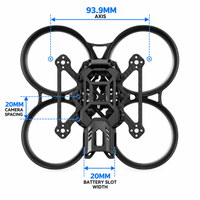 Châssis de drone FPV Brushless Whoop BETAFPV Pavo20 Pro II O4 Pro 93,9 mm en fibre de carbone 33,99 g 26x26 mm FC 20 mm support caméra