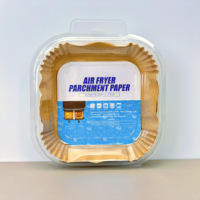 Papier sulfurisé carré non toxique pour friteuse à air, antiadhésif, résistant à l'huile, jetable, pour camping, pique-nique et barbecue OEM ODM