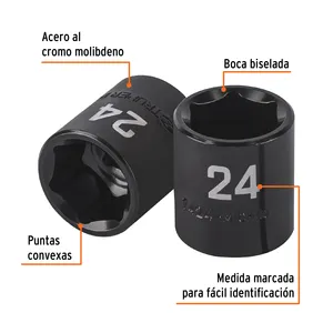 Truper 24mm impatto Dado con 6 punte 6 unità in un 1/2 'telaio parti e accessori per veicoli pesanti - Product Image 2