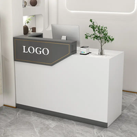 Comptoir de réception de salon de beauté en bois au design moderne, table de réception de bureau blanche, prix d'usine